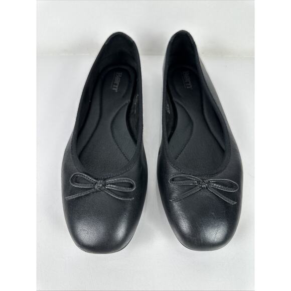 BORN Brin Ballerina Bow Ballet Black Comfort Flats LEATHER Size 11M - Picture 2 of 8